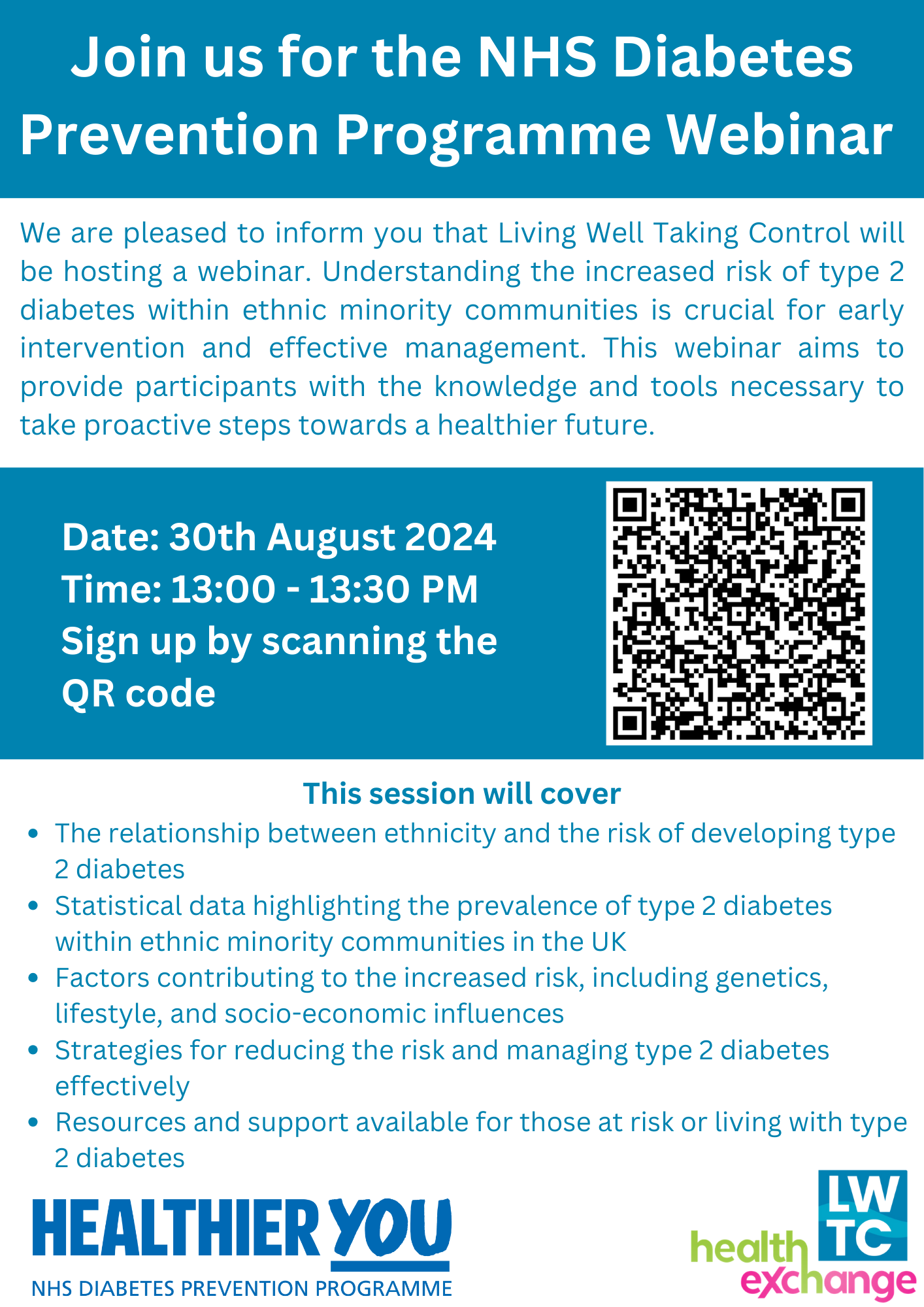 NHS Diabetes Prevention Programme Webinar- 30th August 13.00-13.30